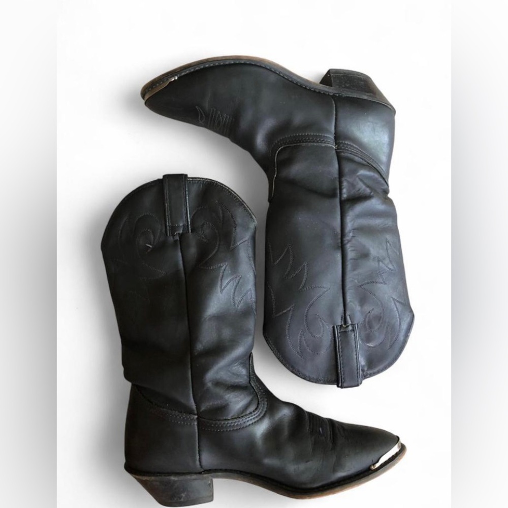 DURANGO Womens Size 8 M Black Leather Cowboy Western Boots - Picture 7 of 11